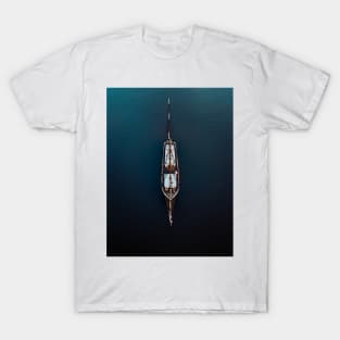 Ship Sailing in the deep blue Sea T-Shirt
